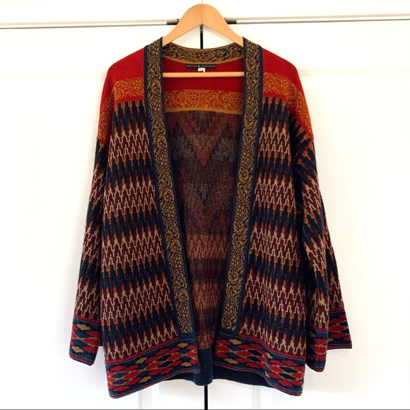 Peruvian Connection Sweaters - Peruvian Connection Sz S Sweater Southwestern Print Knit Open Pima Cotton Alpaca